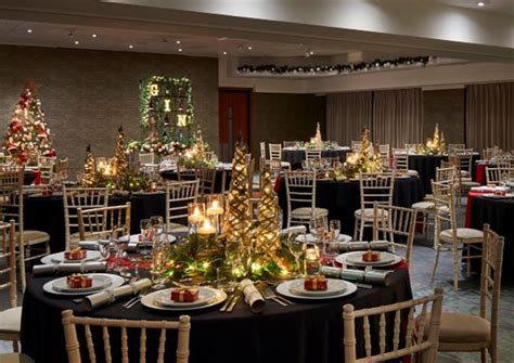 Hotel Christmas party venue with festive atmosphere