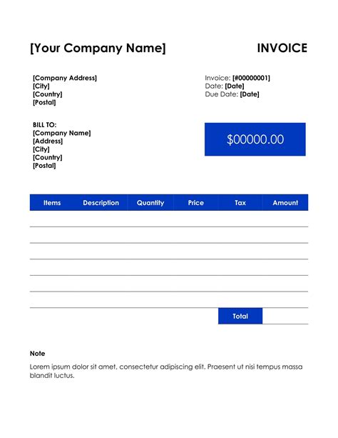 Hourly Invoice Template Word Format