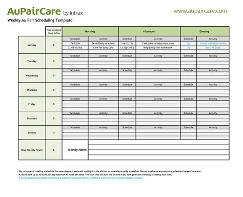 Hourly Work Schedule Template Benefits