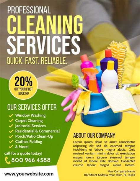 House Cleaning Services Flyer Template Design 2