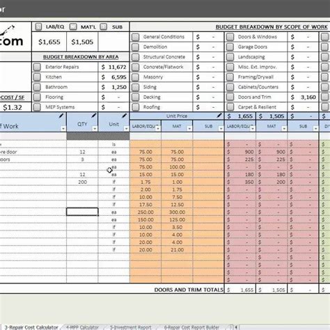 House Flipping Spreadsheet Example 3