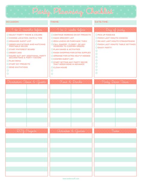 House Party Template Excel