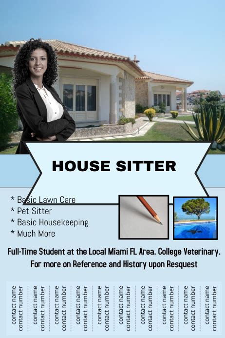 Amenity-Focused House Sitting Flyer Template