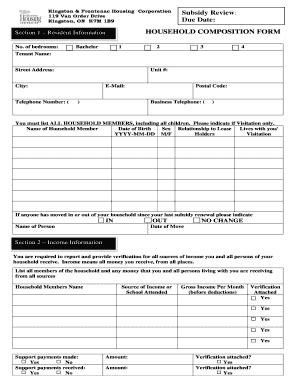 Household Composition Documents for Food Stamps Application