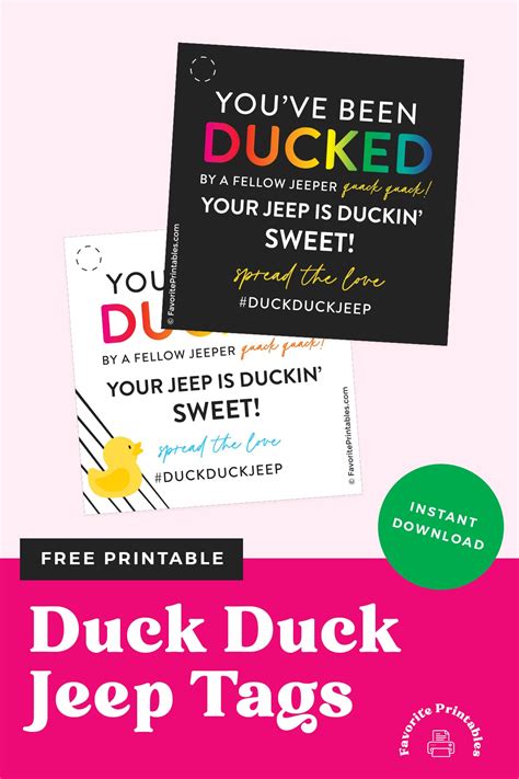 How to Use Free Editable Duck Duck Jeep Tags