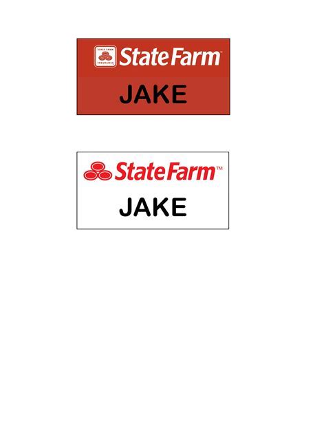 How to Use Jake from State Farm Name Tag Template