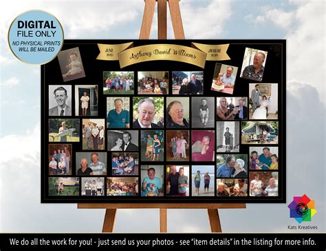 How to use memorial photo collage template