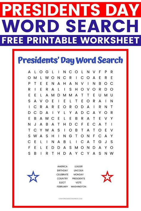 How to Use Presidents Day Word Search Printables