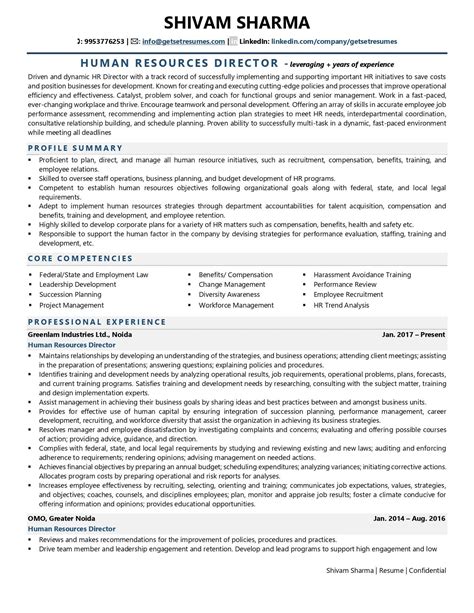 HR Director Resume Essentials