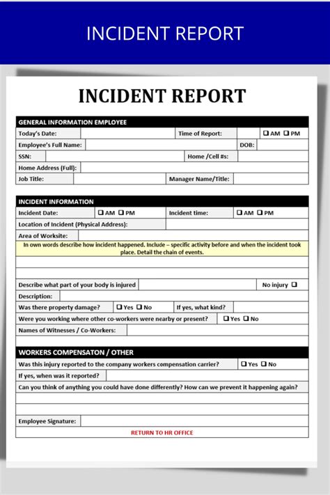 HR Incident Report Template