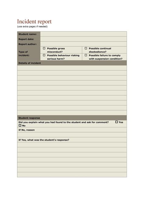 HR Incident Report Template Word Document