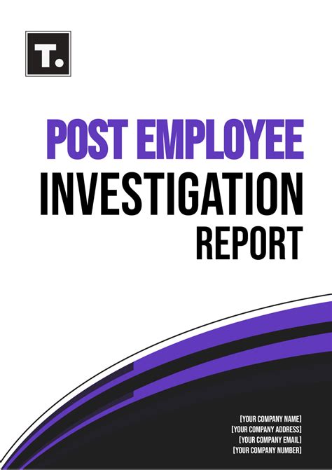 HR Investigation Report Template Example