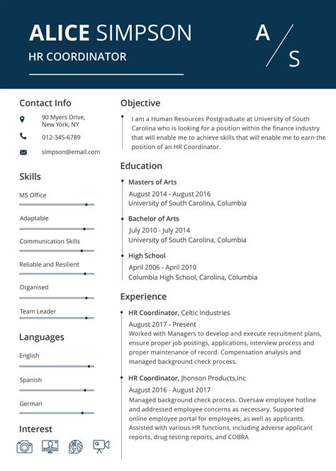 HR Resume Template 2