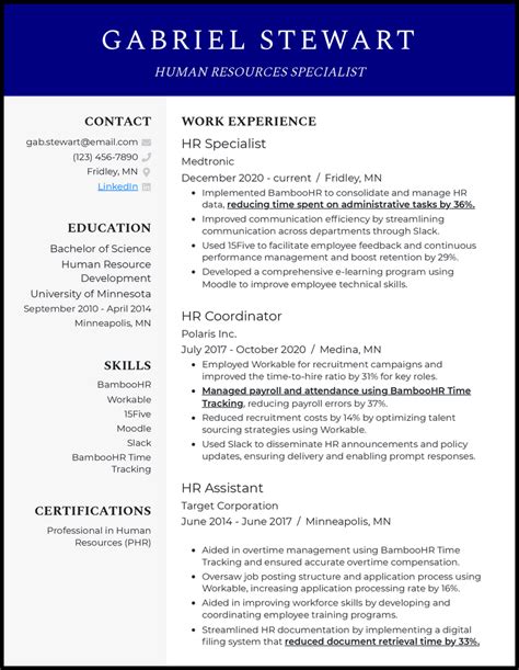 HR Resume Templates