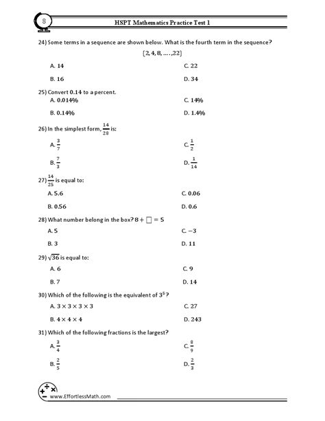 HSPT Sample Questions