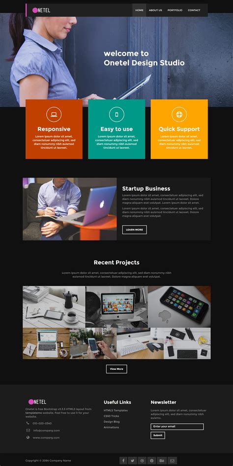 Portfolio HTML template example