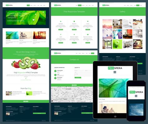 HTML template responsive design