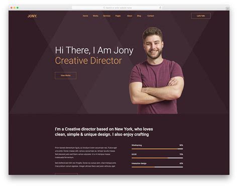 HTML5 Personal Website Template Screenshot