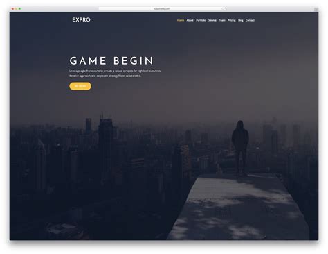 One-page HTML5 template with parallax scrolling example