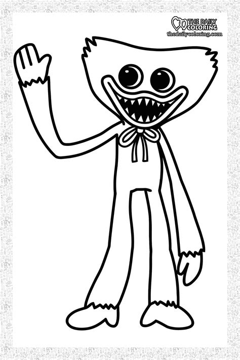 Huggy Wuggy Printable Coloring Pages for Kids