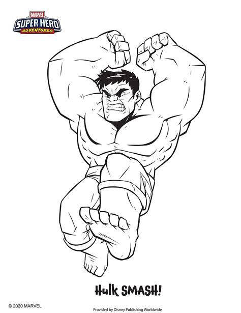 Hulk and friends coloring page