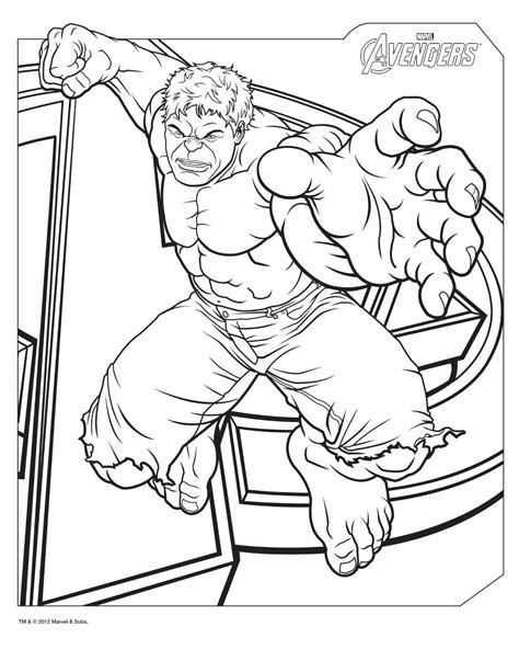 Hulk coloring sheets for kids