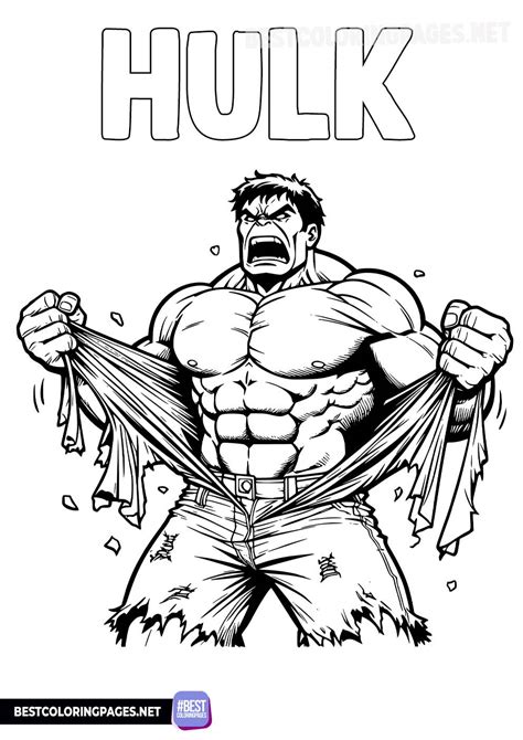 Hulk smash coloring page