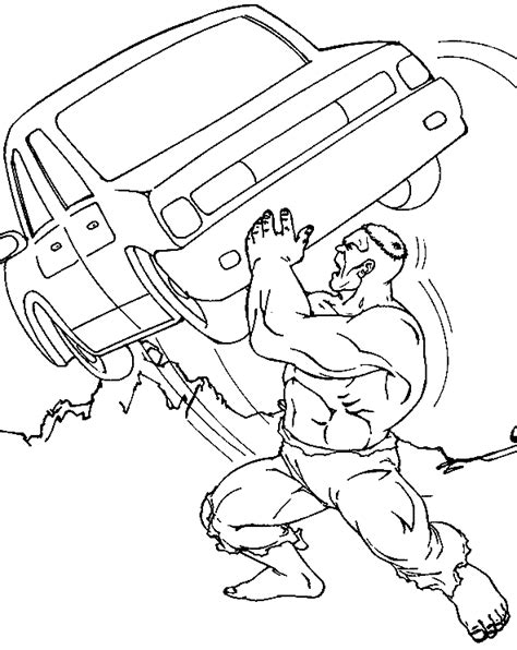 Hulk's car coloring page