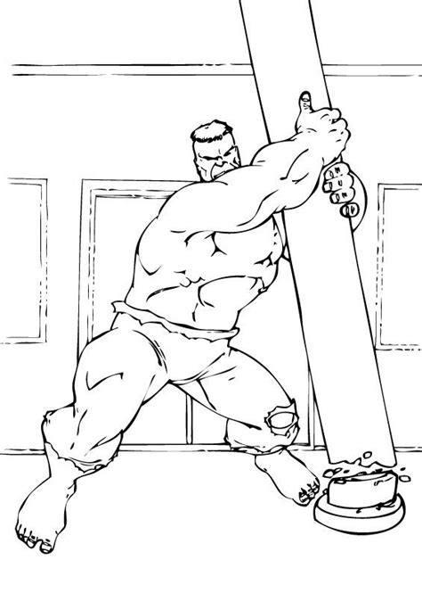 Hulk's incredible strength coloring page