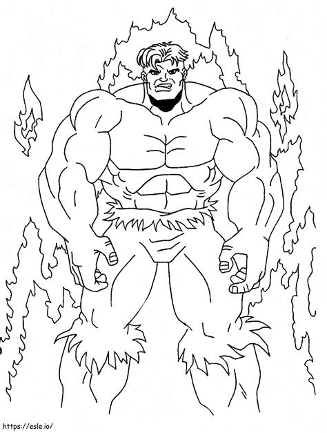 Hulk's power coloring page