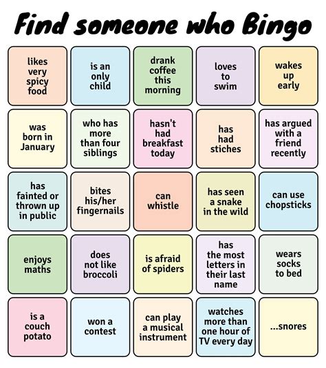 Human Bingo Template Gallery 3