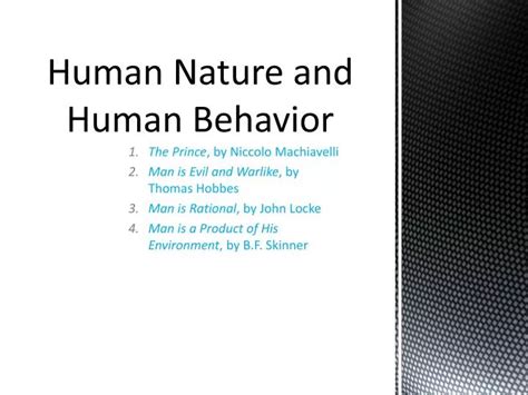 Human Nature and Behavior