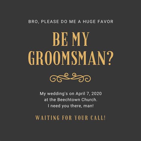 Funny Groomsman Invitation Template