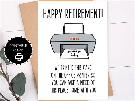 Humorous Retirement Card Printables Gallery