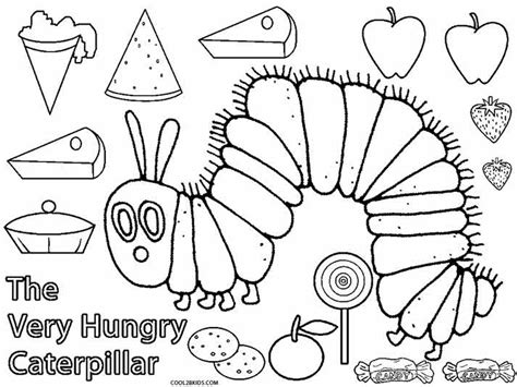 Hungry Caterpillar Food-themed Coloring Pages for Kids