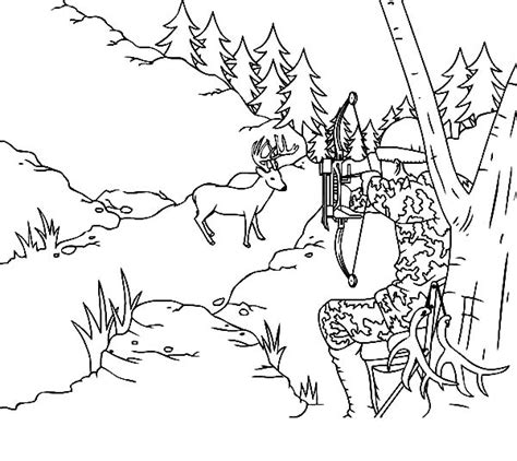 Hunter in Camouflage Coloring Page