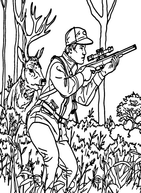 Hunting Coloring Pages for Kids