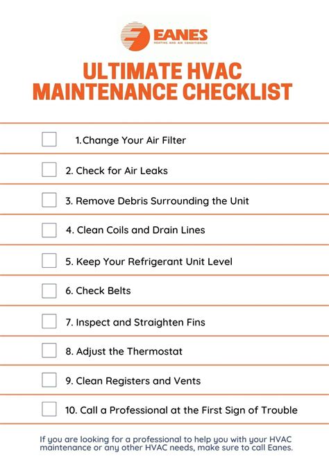 HVAC Maintenance Checklist