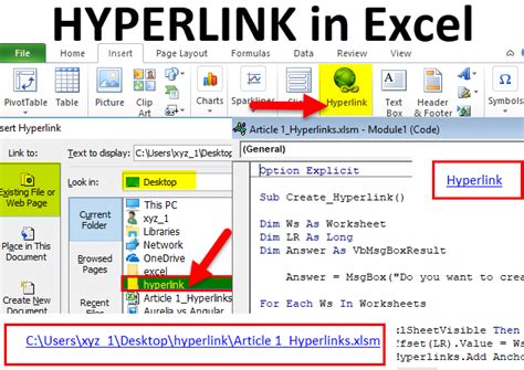 Hyperlink in Excel Example