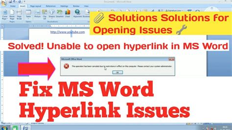 Hyperlink Troubleshooting