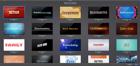 iMovie Trailer Templates For Filmmakers