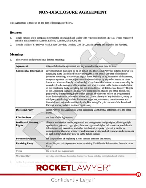 ICC NDA Template Word Download Examples