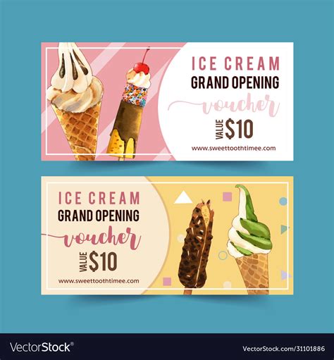 Ice Cream Cone Voucher Template