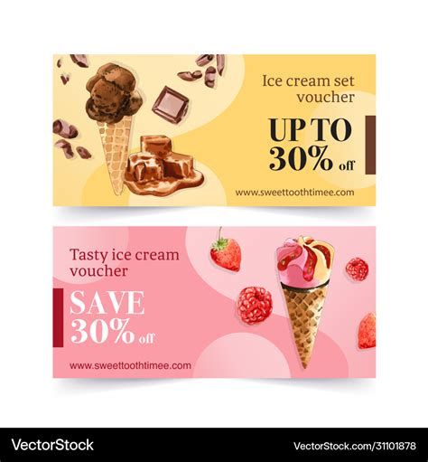 Ice Cream Coupon Template Design Ideas