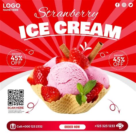 Ice cream flyer template 5