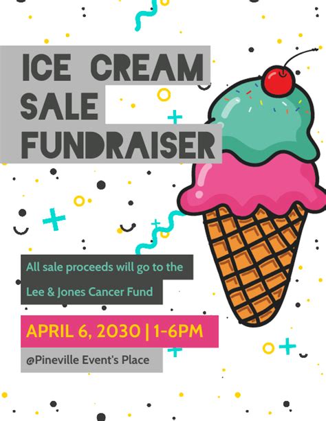 Ice cream fundraiser flyer template