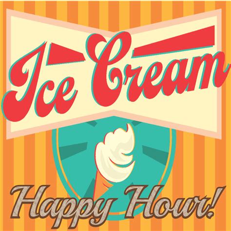 Ice cream happy hour flyer template