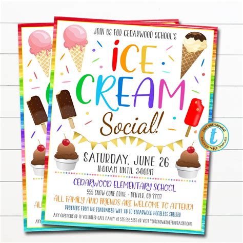 Ice Cream Party Flyer Ideas