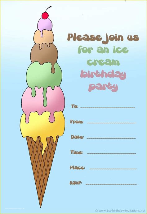 Ice Cream Party Invitations