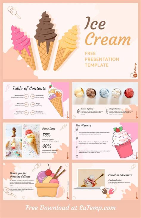 Ice Cream PowerPoint Template Design Ideas